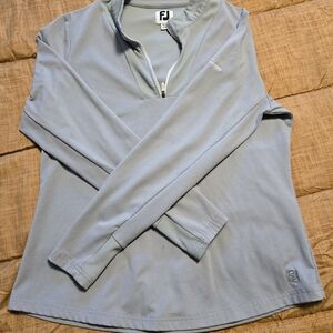 Womens FootJoy Grey Quarter-Zip Pullover